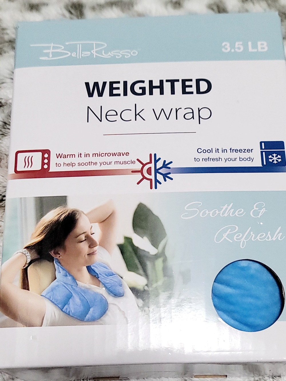 Bella Russo Blue Weighted Neck Wrap - Soothing Heat & Cooling Relief